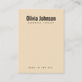 ピンクベージュジュエリーイヤリングネックレスディスプレイカード 名刺