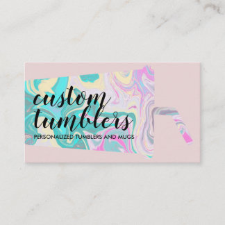 ピンクベージュタンブラータンブラーショップクラフター 名刺