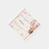 ピンクベージュベビーベアホットエアバルーン素朴 スタンダードカクテルナプキン (角)