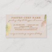 ピンクベージュペストリーシェフケーキカフェヘラベーカリー 名刺 (裏面)