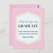 ピンクベージュ写真卒業 ポストカード (正面/裏面)