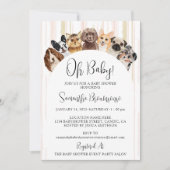 ピンクベージュ オー ベイビー ドッグス 招待状 (正面)