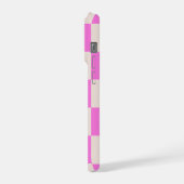 ピンクベージュ チェック柄 スマホケース iPhoneケース (左側面)