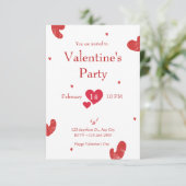 ピンクベージュ ミニマルな美学 バレンタインデー 招待状 (スタンド正面)