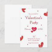 ピンクベージュ ミニマルな美学 バレンタインデー 招待状 (正面/裏面)