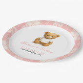 ピンクベ名門私立校風のアープエレガントライドベビーシャワー ペーパープレート (アングル)