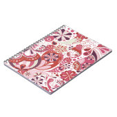 ピンクペイズリーの背景 ノートブック (左側)