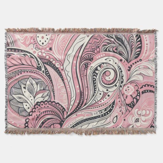 ピンクペイズリーザホームスタジオブランケット スローブランケット (正面)