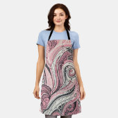 ピンクペイズリーザホームスタジオ エプロン (着用した状態)