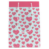 ピンクペイズリーハートバレンタインメディア抱き枕 ミディアムペーパーバッグ (裏面)