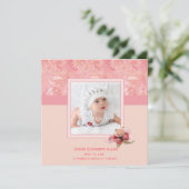 ピンクペイズリーベビー写真発表 案内状 (スタンド正面)