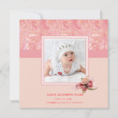 ピンクペイズリーベビー写真発表 案内状 (正面)