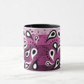 ピンクペイズリー装飾繊維模様 マグカップ (中央)