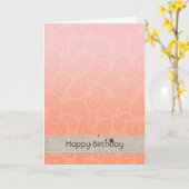 ピンクペイズリー カード (黄色い花)