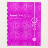 ピンクペイズリー パーソナライズされた プランナー手帳 (正面)