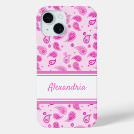 ピンクペイズリー iPhone 15ケース