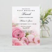 ピンクペオニーズポス結婚トブランチ招待状 招待状 (スタンド正面)