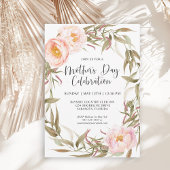 ピンクペオニーフローラリースマザーズお祝い 招待状