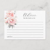 ピンクペオニーブライダルシャワーブライドto-beアドバイス アドバイスカード (正面)