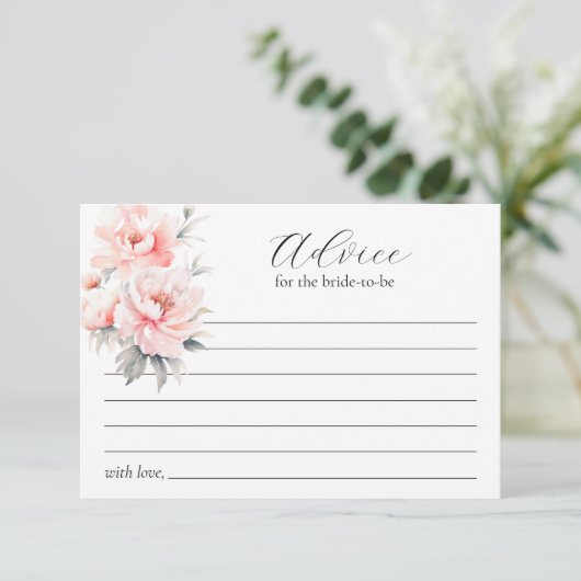 ピンクペオニーブライダルシャワーブライドto-beアドバイス アドバイスカード (スタンド正面)