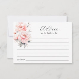 ピンクペオニーブライダルシャワーブライドto-beアドバイス アドバイスカード