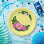 ピンクペオニー紙プレート ペーパープレート (パーティー)