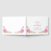 ピンクペオニー結婚ズフローラズゲストブック ゲストブック (全面)