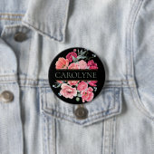 ピンクペオフランスのニーフローラモノグラム 缶バッジ (インサイチュ)