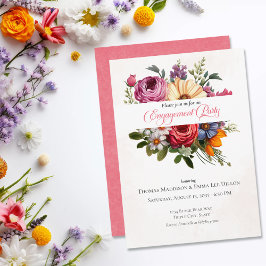 ピンクペタルドリームウォーター婚約パーティ 招待状