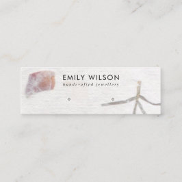 ピンクペタル手作り紙スタッドイヤリングディスプレイ スキニー名刺