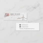 ピンクペタル手作り紙スタッドイヤリングディスプレイ スキニー名刺 (正面/裏面)