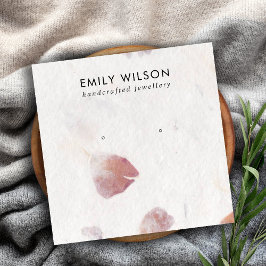 ピンクペタル手作り紙スタッドイヤリングディスプレイ スクエア名刺