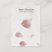 ピンクペタル手作り紙スタッドイヤリングディスプレイCA 名刺 (正面)