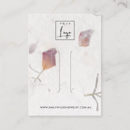 ピンクペタル手作り紙ヘアクリップ表示カード 名刺