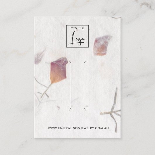 ピンクペタル手作り紙ヘアクリップ表示カード 名刺 (正面)