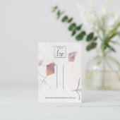 ピンクペタル手作り紙ヘアクリップ表示カード 名刺 (スタンド正面)