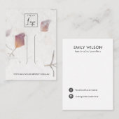 ピンクペタル手作り紙ヘアクリップ表示カード 名刺 (正面/裏面)