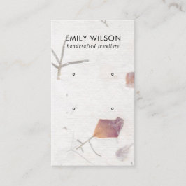 ピンクペタル手作り紙2スタッドイヤリングディスプレイ 名刺