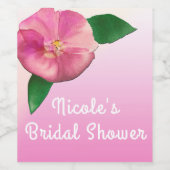 ピンクペチュニアエレガントブライダルシャワーワインラベル ワインラベル (シングルラベル)