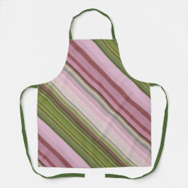 ピンクペチュニアスピンクアンドグリーンストライプ エプロン
