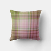 ピンクペチュニアスピンクアンドグリーンプレイド クッション (裏面)