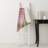 ピンクペチュニアスピンクアンドグリーンプレイド シェルパブランケット (インサイチュ)