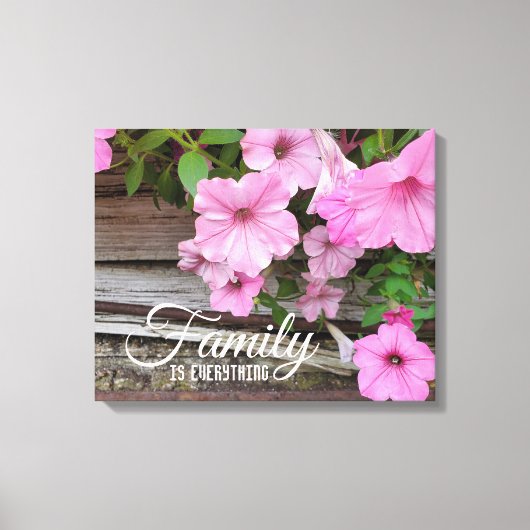 ピンクペチュニアスファミリー引用文 キャンバスプリント (正面)