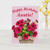 ピンクペチュニアスフローラ誕生日カード カード (黄色い花)