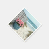 ピンクペチュニアビーチバスケット スタンダードカクテルナプキン (角)