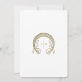 ピンクペチュニアヴィンテージウェディングアールヌーボーミュシャ 招待状 (裏面)