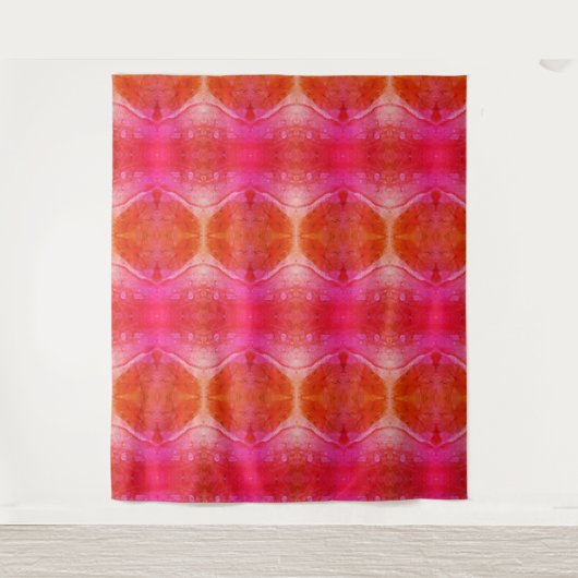 ピンクペチュニアX 1974イカット4 タペストリー (正面)