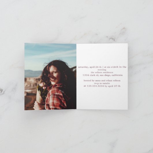 ピンクペニーズブゲートキンセアニェラ折り畳み 招待状 (内部)