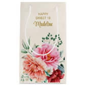 ピンクペニーズブルゴーニュ葉フローラズスウィート16スモール スモールペーパーバッグ (正面)