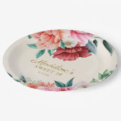 ピンクペニーズブルゴーニュ葉フローラズスウィート16 ペーパープレート (アングル)